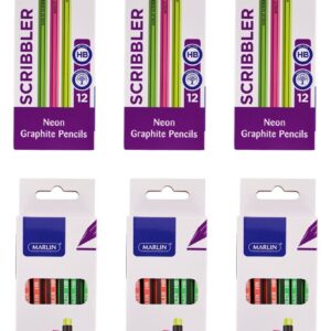 Scribblers HB Neon Rubber-Tipped Pencils 12’s 12’s
