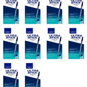 Pure Point Transparent Medium Pens JOYMATE Ballpoint Pens, Medium Point-1.0mm, Blue Ink, 50 pcs in Duplex Box