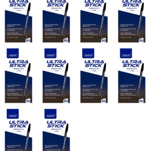 Pure Point Transparent Medium Pens JOYMATE Ballpoint Pens, Medium Point-1.0mm, Black Ink, 50 pcs in Duplex Box