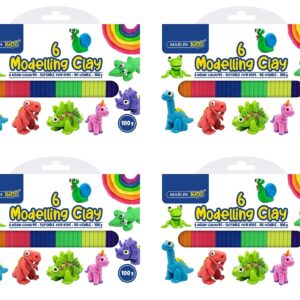 Kids Modelling Clay 100g 6 Neon Colours