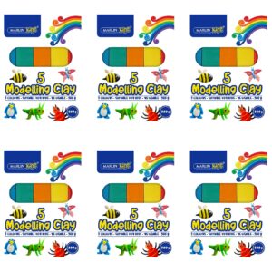 Kids Modelling Clay 500g 5 Colours Red, Yellow, Blue, Green & Orange