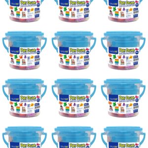 Kids Play Dough 200g Bucket 10 Assorted Colours + 5 Plastic Moulds