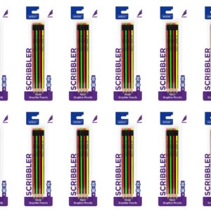 Scribblers HB Neon Rubber-Tipped Pencils 4’s Scribblers HB rubber tipped 4’s Neon