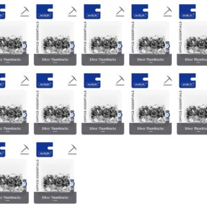Office Essentials Silver Thumbtacks / Drawing Pins 11mm 100’s