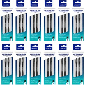 Arrowline Retractable Pens ULTRAGLIDE Retractable Ballpoint pens, Rubber Grip, Fine Point-0.7mm, Blue ink, 2 pcs in a Polybag