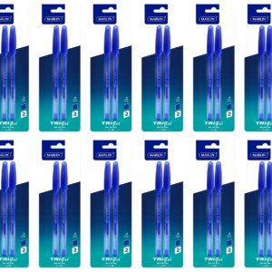 Aqua Glide Gel Ink Pens TRI-gel ink pens, Medium Point-0.7mm, Blue Ink, 2 pcs in a Polybag