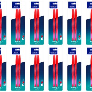 Aqua Glide Gel Ink Pens TRI-gel ink pens, Medium Point-0.7mm, Red Ink, 2 pcs in a Polybag