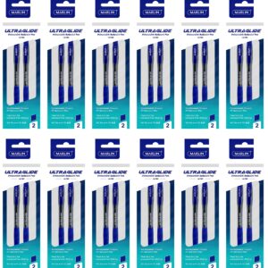 Arrowline Retractable Pens ULTRAGLIDE Retractable Ballpoint pens, Rubber Grip, Fine Point-0.7mm, Black ink, 2 pcs in a Polybag