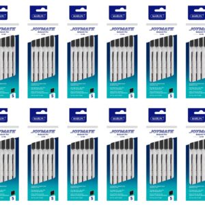 Joymate Black Ballpoint Pens JOYMATE Ballpoint Pens, Medium Point-1.0mm, Black Ink, 5 pcs in a Polybag