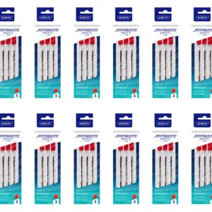 Pure Point Transparent Medium Pens JOYMATE Ballpoint Pens, Medium Point-1.0mm, Red Ink, 3 pcs in a Polybag