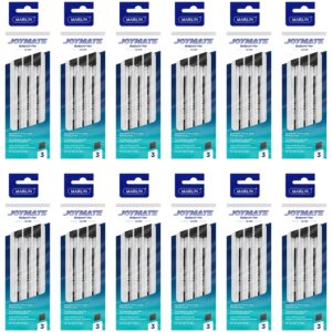 Pure Point Transparent Medium Pens JOYMATE Ballpoint Pens, Medium Point-1.0mm, Black Ink, 3 pcs in a Polybag