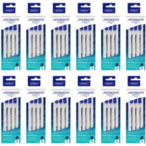 Pure Point Transparent Medium Pens JOYMATE Ballpoint Pens, Medium Point-1.0mm, Blue Ink, 3 pcs in a Polybag