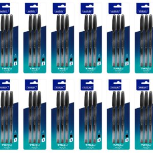 Gel Glide Gel Ink Pens TRI-gel ink pens, Medium Point-0.7mm, Black Ink, 3 pcs in a Polybag