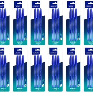 Gel Glide Gel Ink Pens TRI-gel ink pens, Medium Point-0.7mm, Blue Ink, 3 pcs in a Polybag